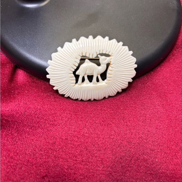 1955 Vintage Jewelry - 1950 Vintage Ivory Pin